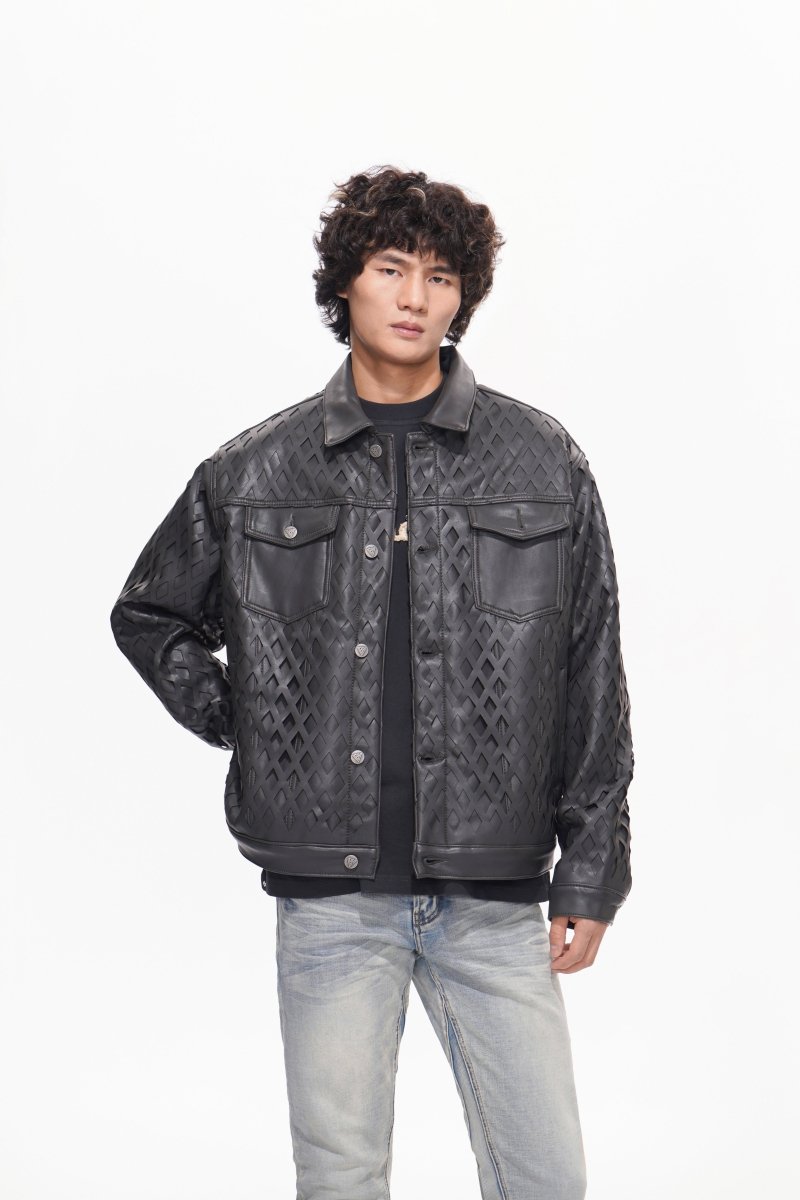 Aggar Vegan Leather Jacket Grey - Valabasas