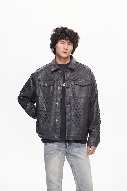 Aggar Vegan Leather Jacket Grey - Valabasas