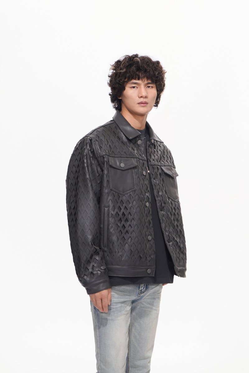 Aggar Vegan Leather Jacket Grey - Valabasas