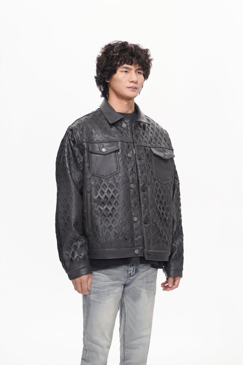 Aggar Vegan Leather Jacket Grey - Valabasas