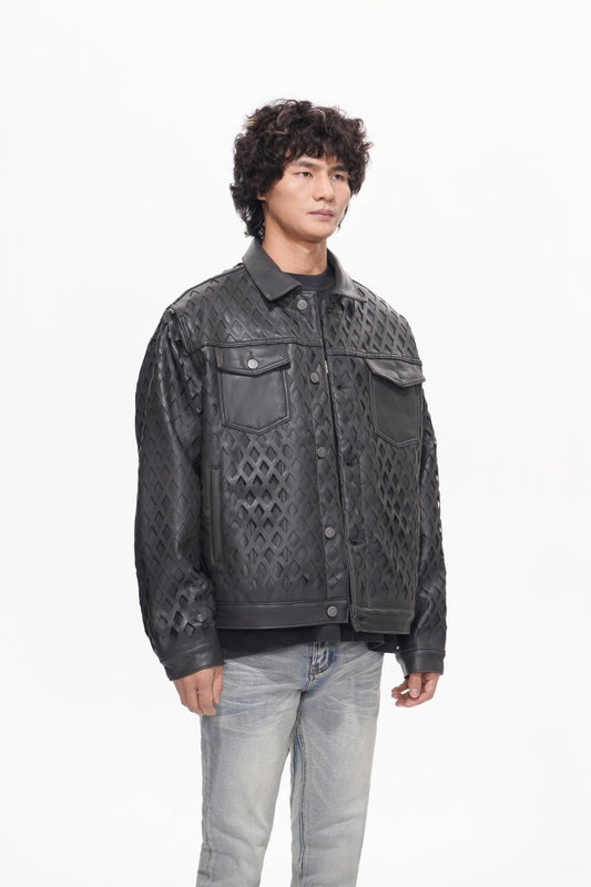 Aggar Vegan Leather Jacket Grey - Valabasas