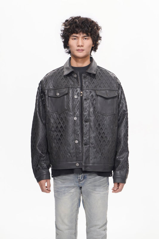 Aggar Vegan Leather Jacket Grey - Valabasas