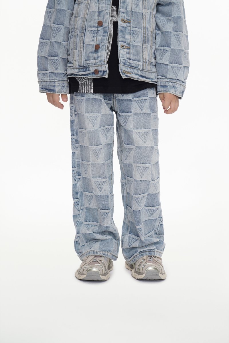 All Over Kids Lt. Blue Washed Straight Jeans - Valabasas