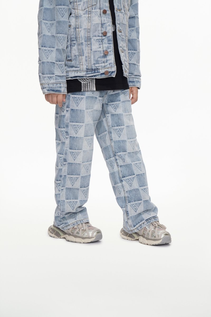 All Over Kids Lt. Blue Washed Straight Jeans - Valabasas