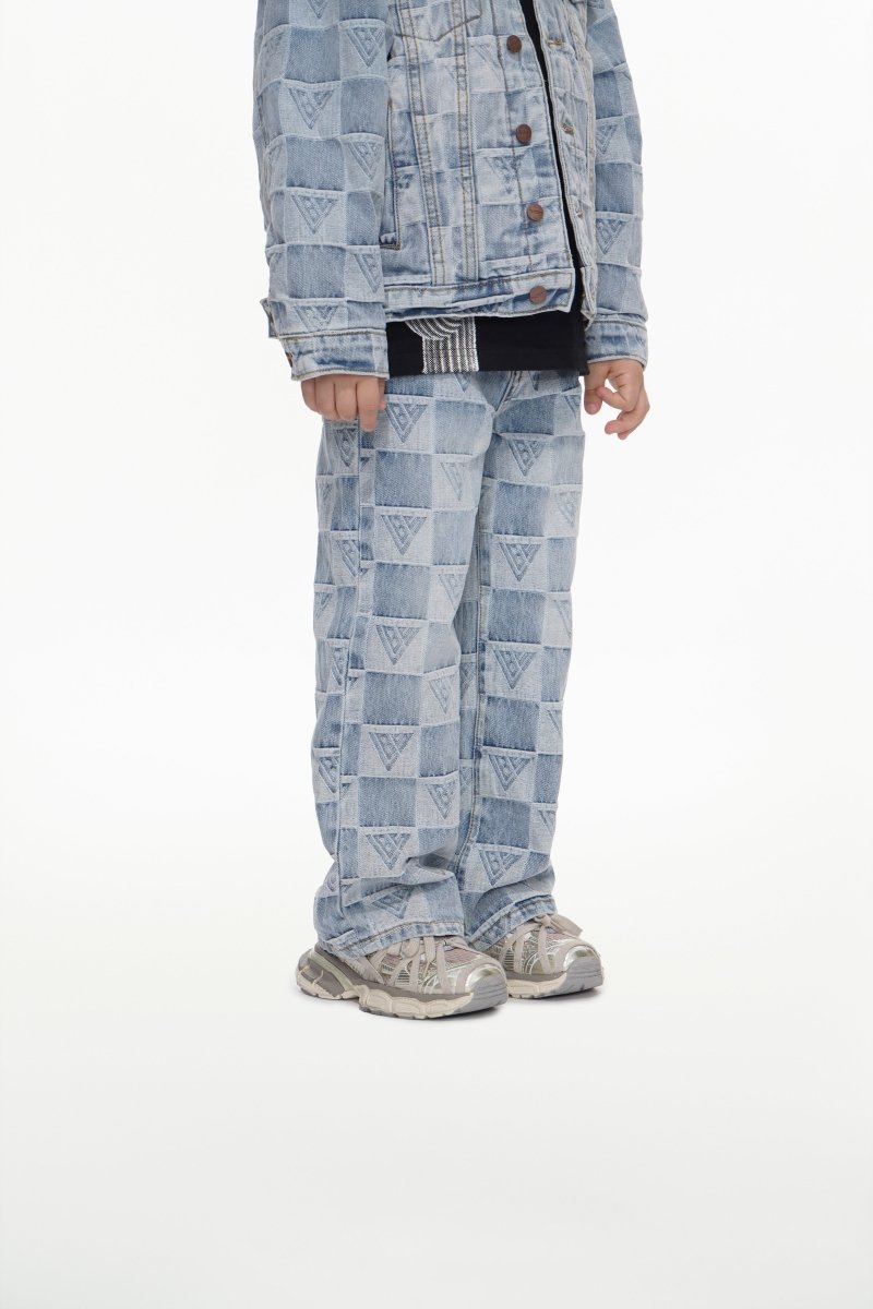 All Over Kids Lt. Blue Washed Straight Jeans - Valabasas