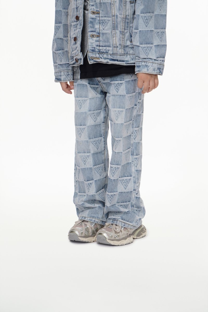 All Over Kids Lt. Blue Washed Straight Jeans - Valabasas
