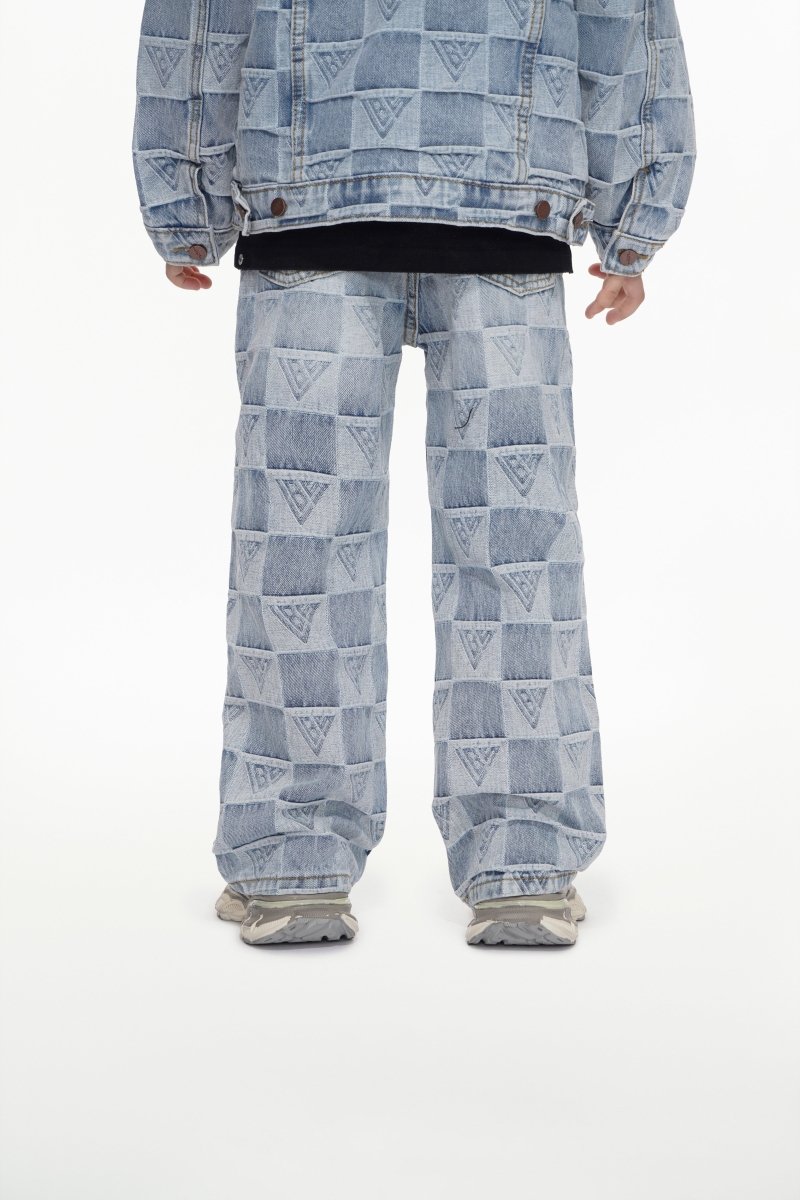 All Over Kids Lt. Blue Washed Straight Jeans - Valabasas