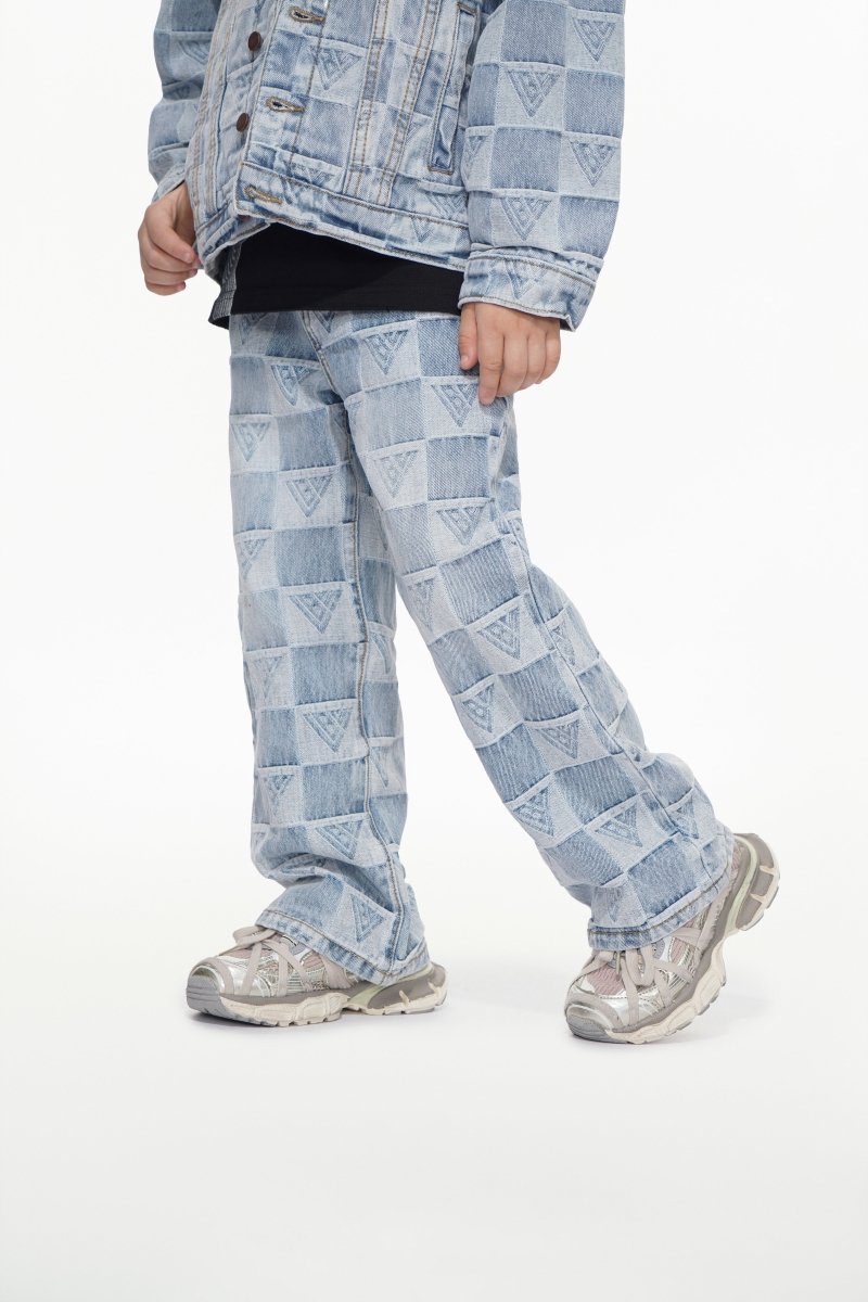 All Over Kids Lt. Blue Washed Straight Jeans - Valabasas