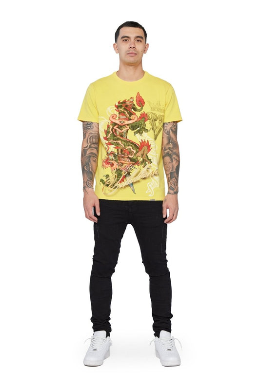 "ALL WISE" TEE VINTAGE YELLOW - Valabasas