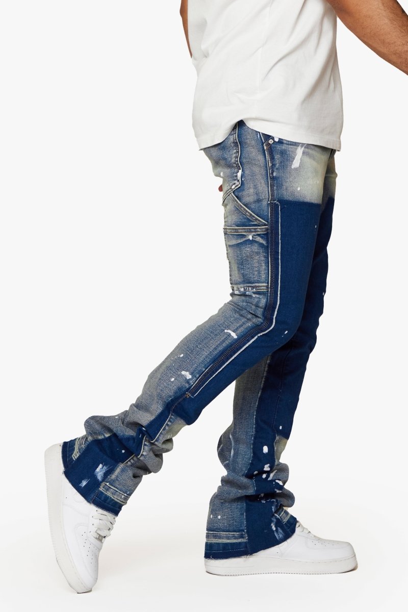 "ALPHA" BLUE BLACK STACKED FLARE