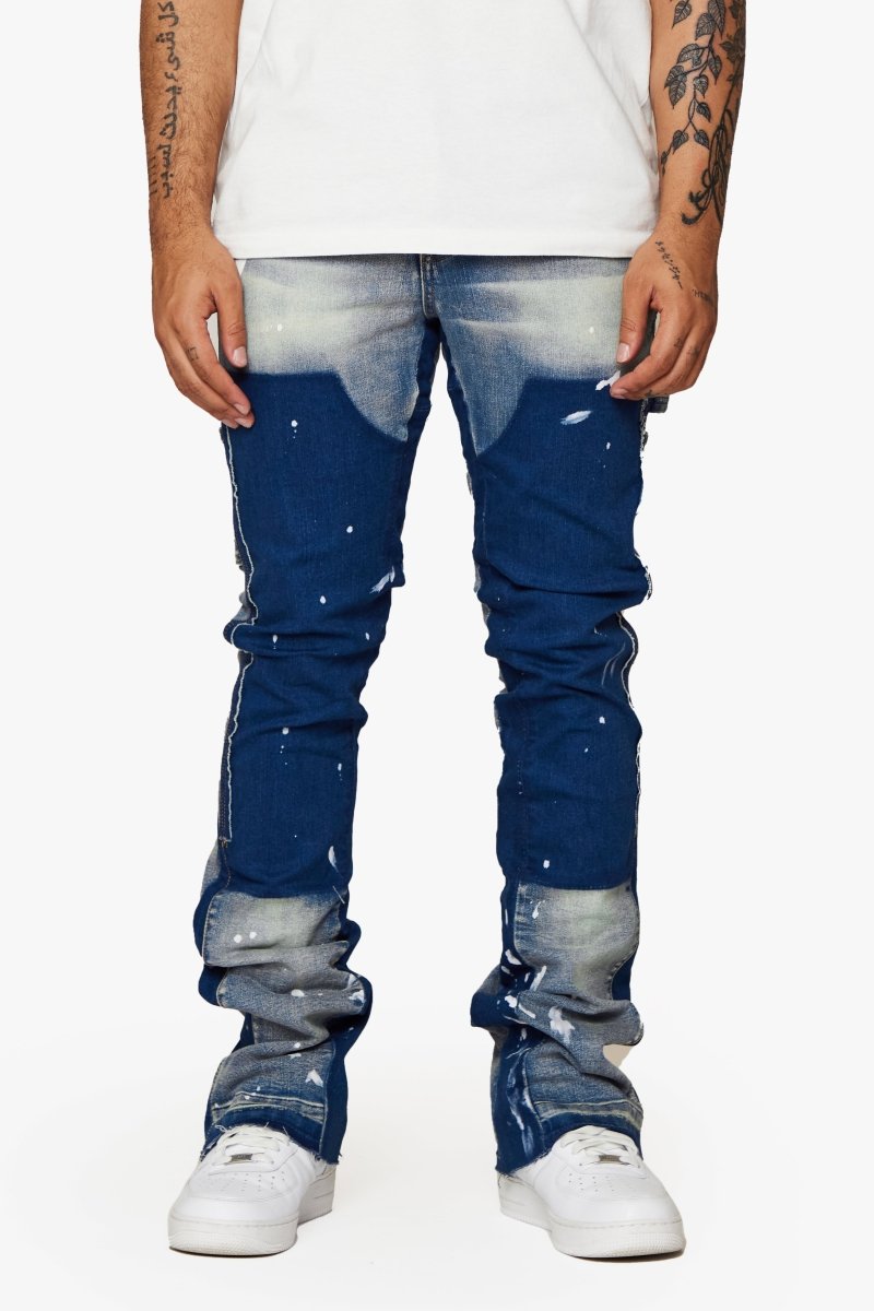 "ALPHA" BLUE BLACK STACKED FLARE