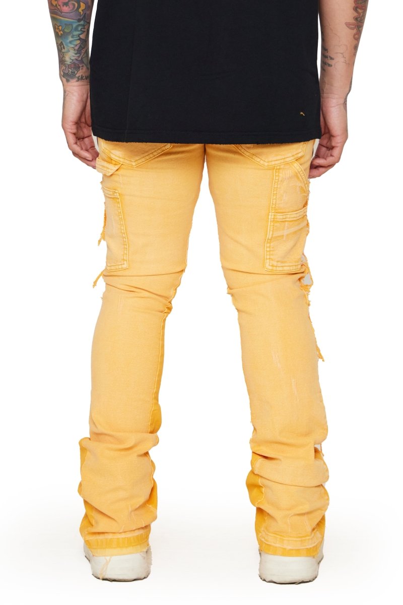 “Alpha" STACKED FLARE JEAN LT. ORANGE - Valabasas