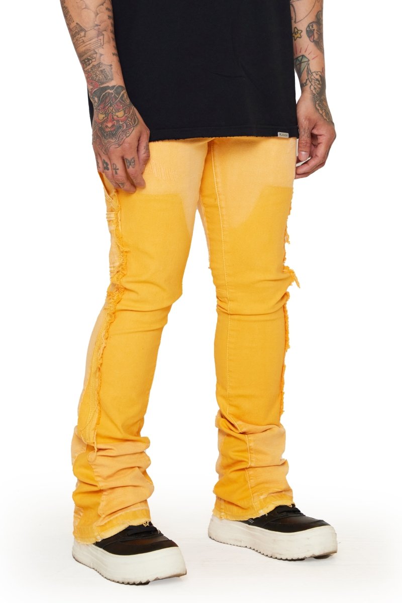 “Alpha" STACKED FLARE JEAN LT. ORANGE - Valabasas
