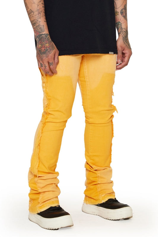 “Alpha" STACKED FLARE JEAN LT. ORANGE - Valabasas