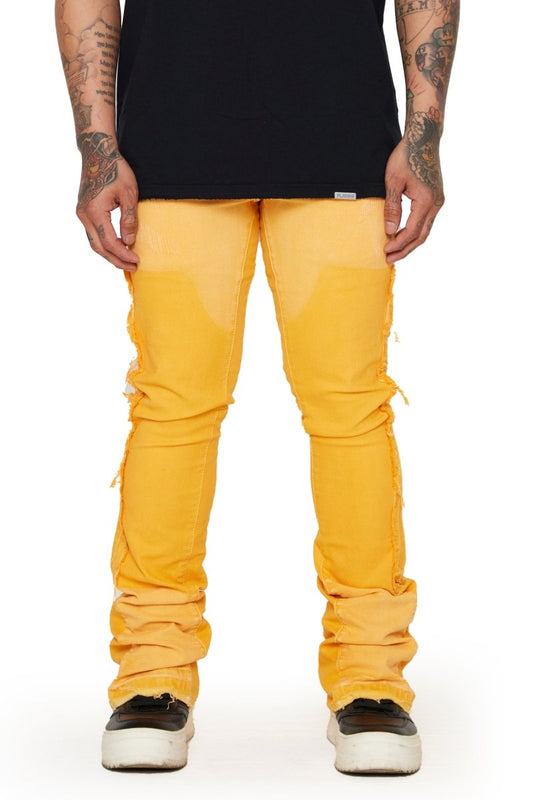 “Alpha" STACKED FLARE JEAN LT. ORANGE - Valabasas