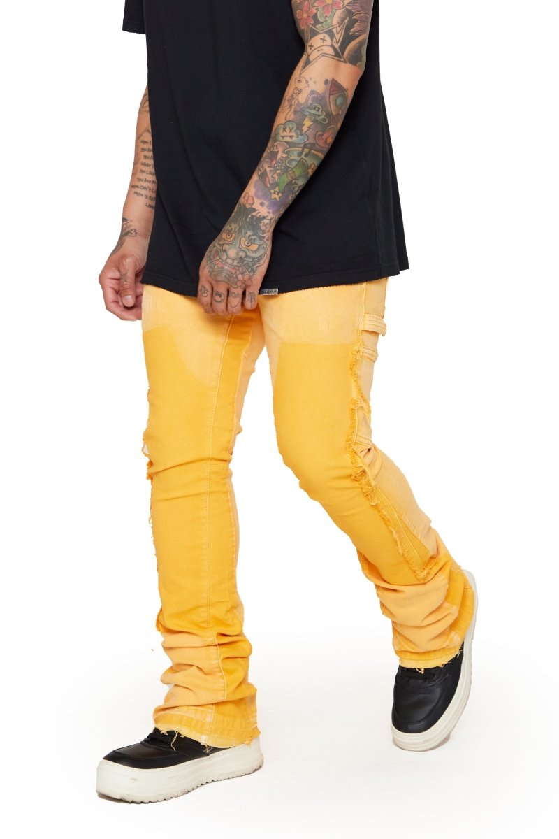 “Alpha" STACKED FLARE JEAN LT. ORANGE - Valabasas