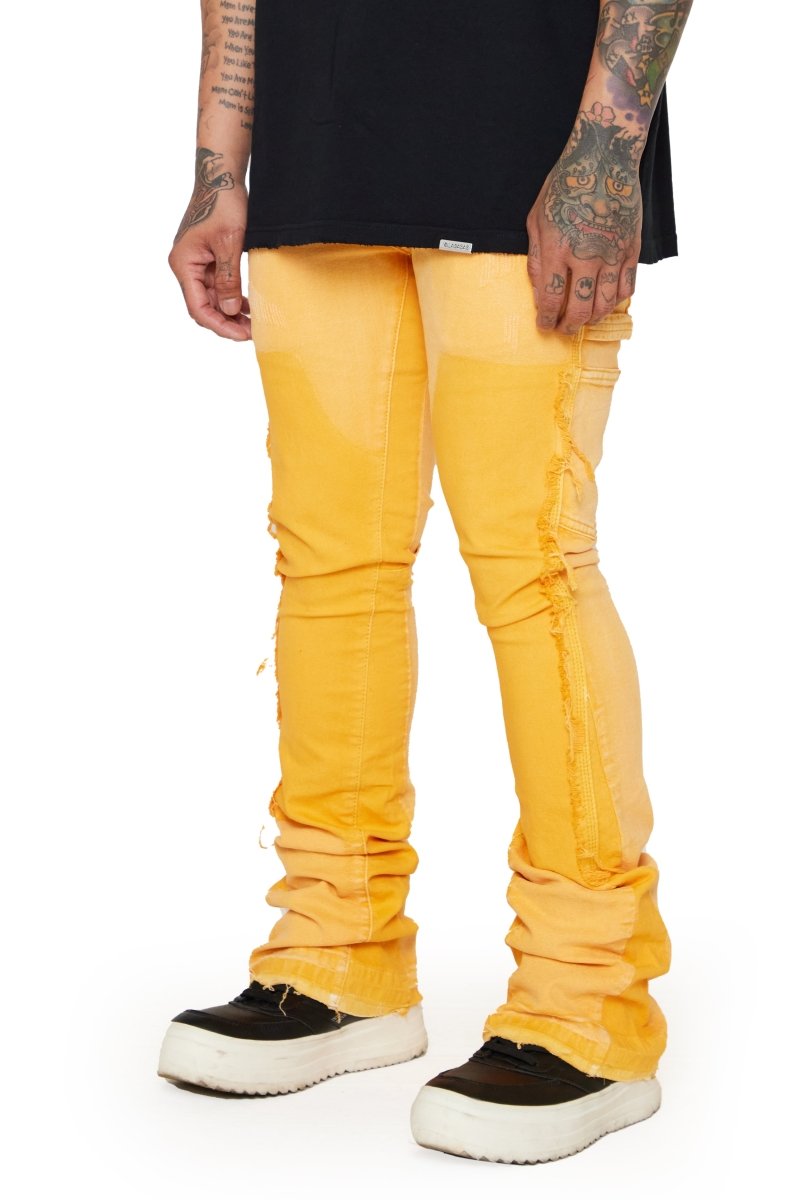 “Alpha" STACKED FLARE JEAN LT. ORANGE - Valabasas
