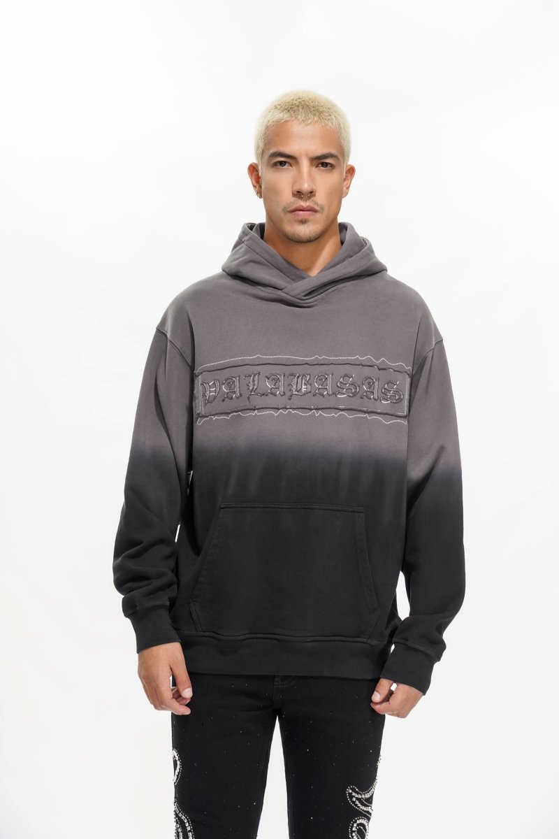 Applique Grey Black Hoodie - Valabasas