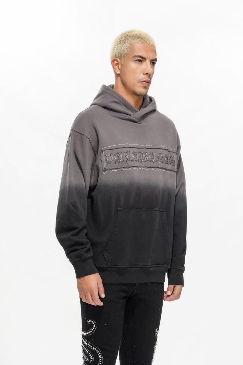 Applique Grey Black Hoodie - Valabasas