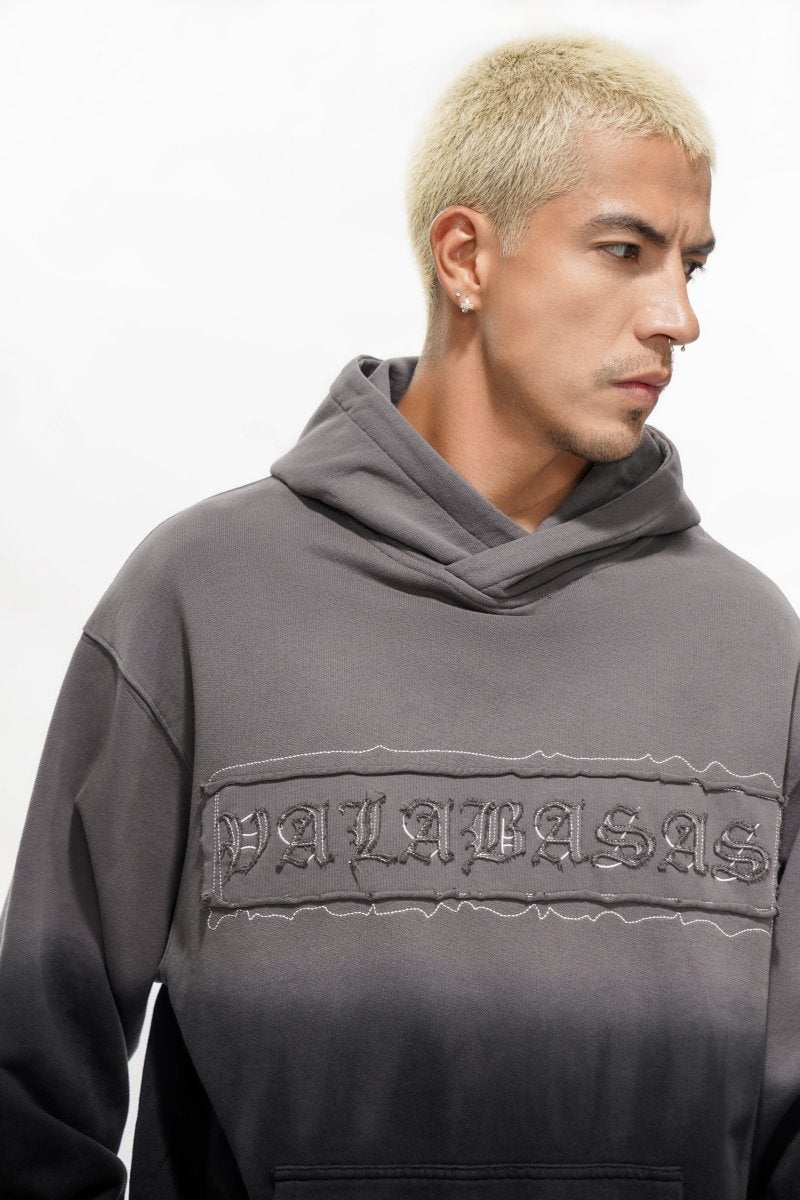 Applique Grey Black Hoodie - Valabasas