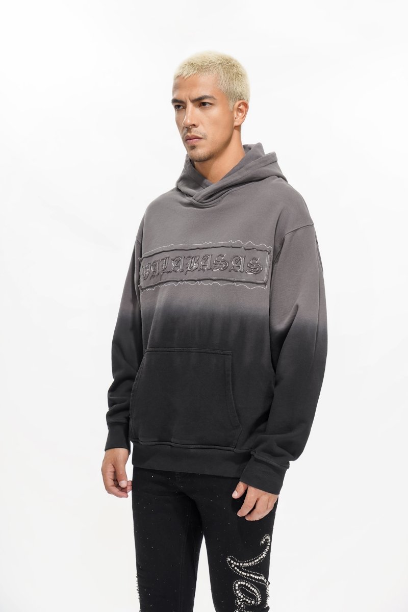 Applique Grey Black Hoodie - Valabasas