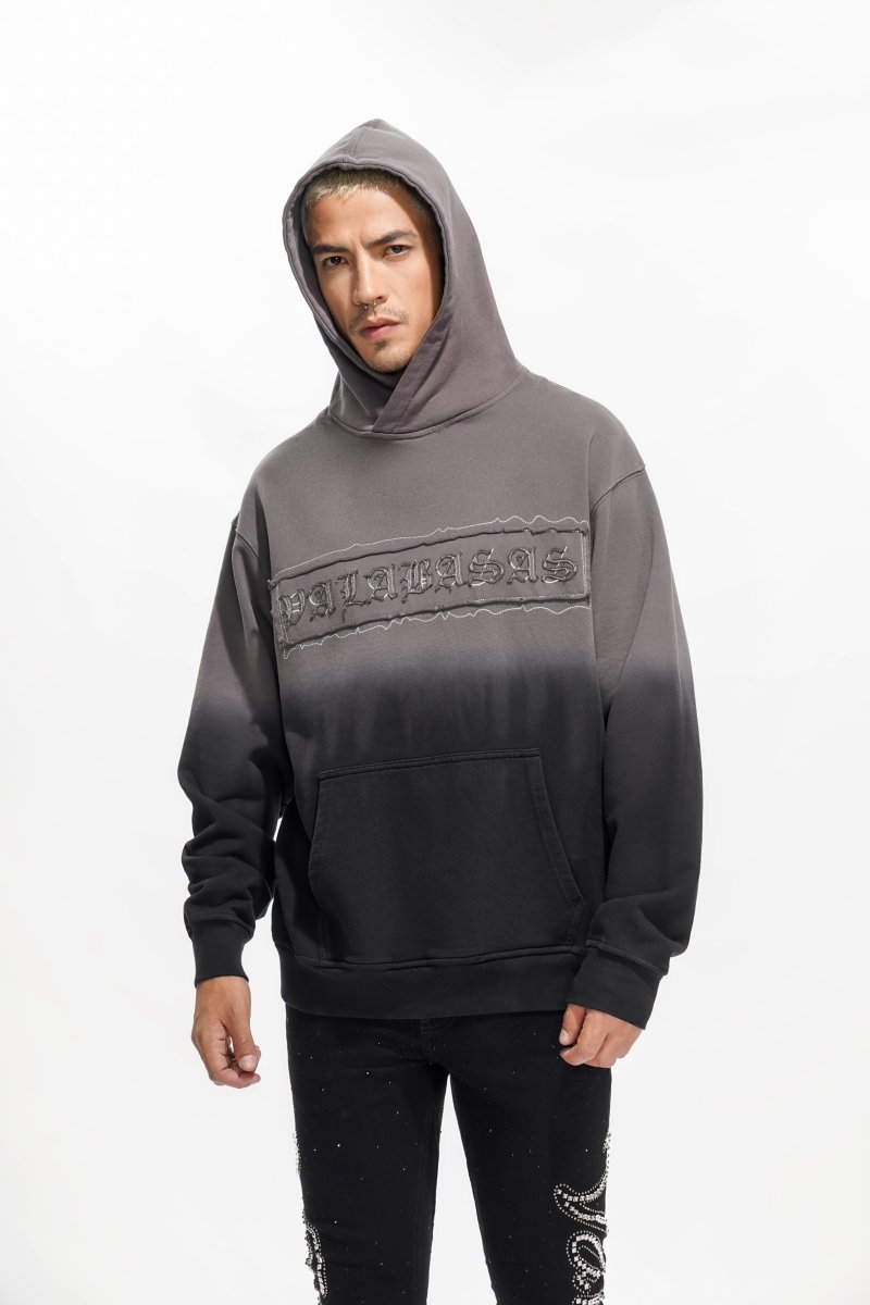 Applique Grey Black Hoodie - Valabasas