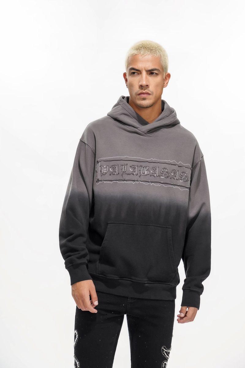 Applique Grey Black Hoodie - Valabasas