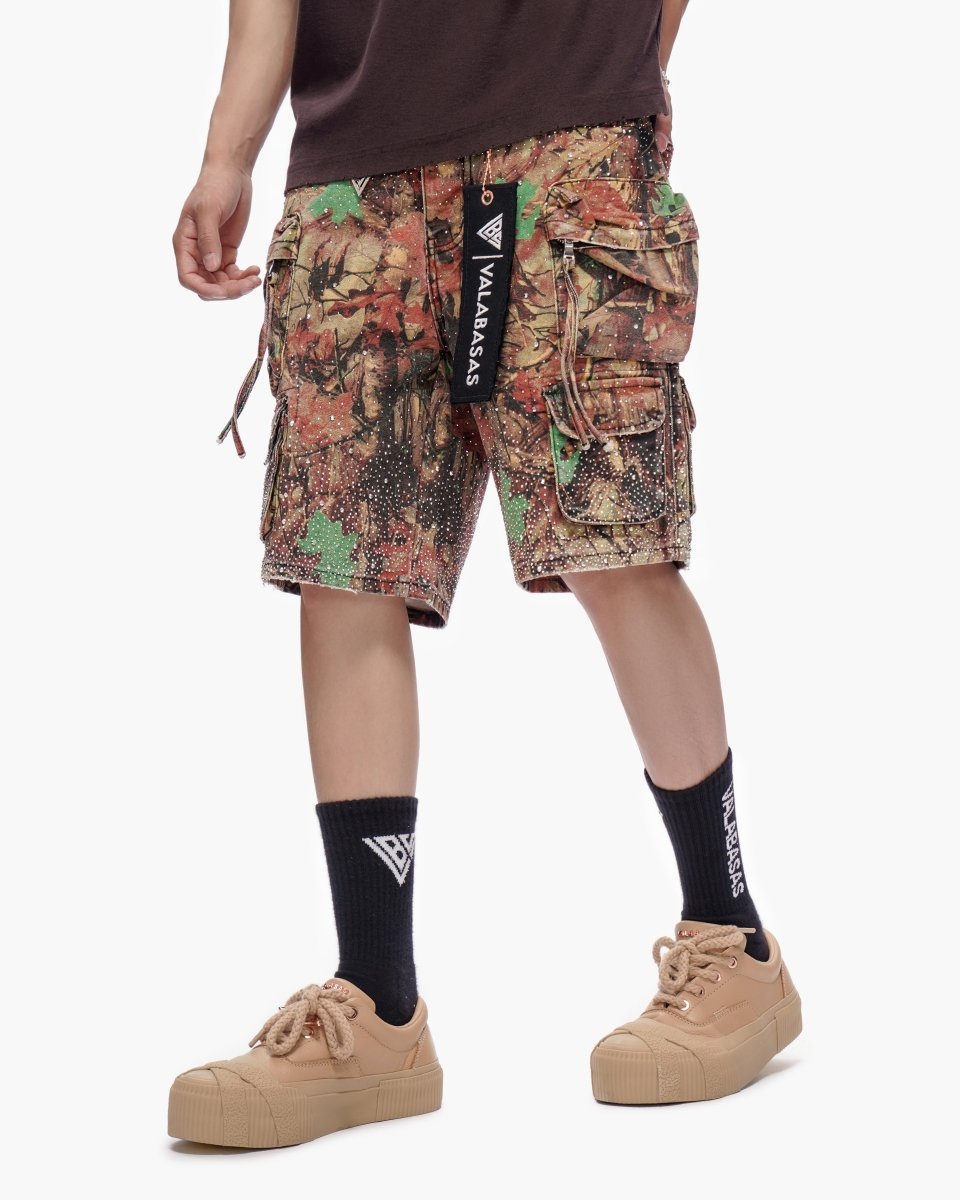VALABASAS Arch Shorts Leaf Camo front left style full-length view