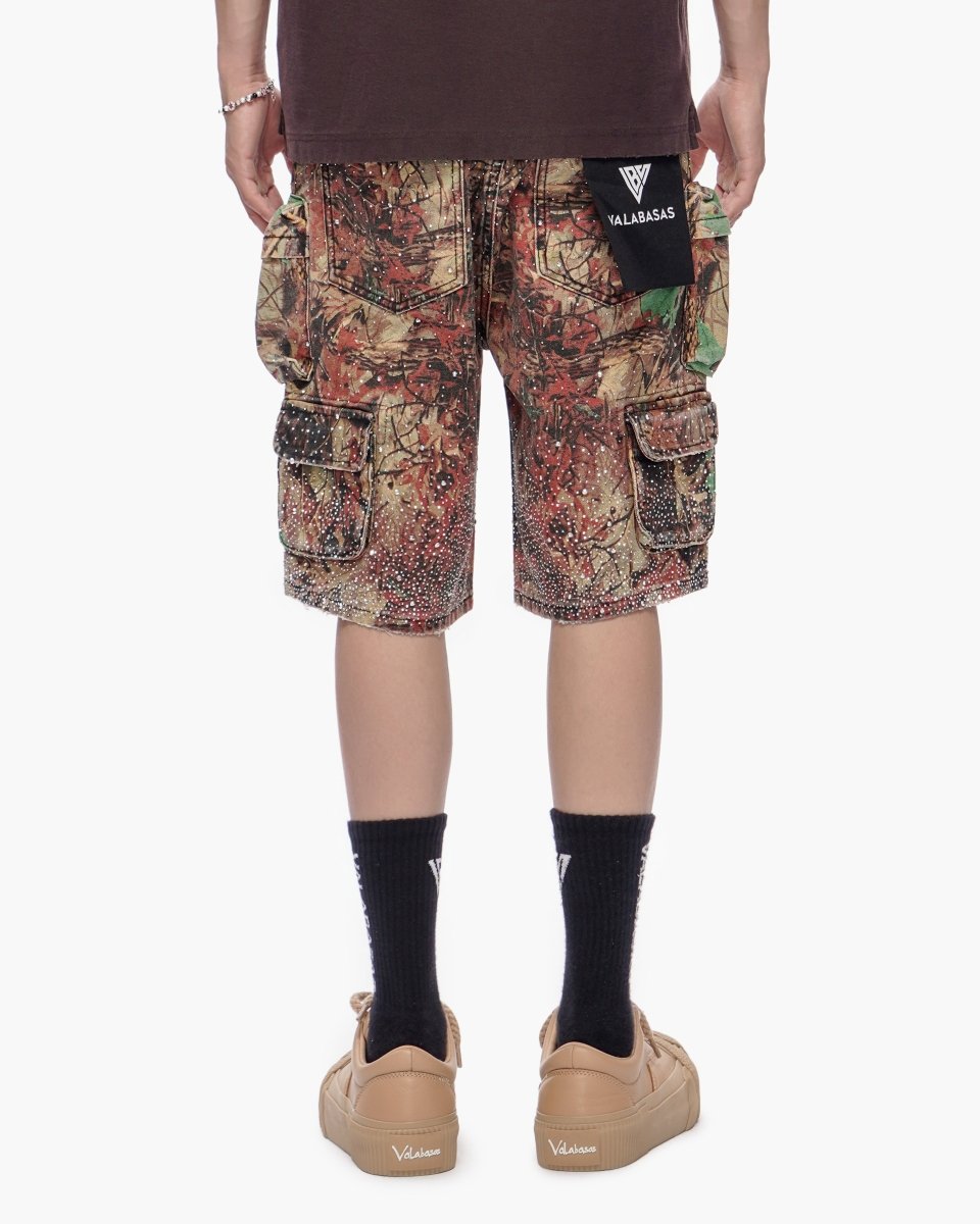 VALABASAS Arch Shorts Leaf Camo back full-length view