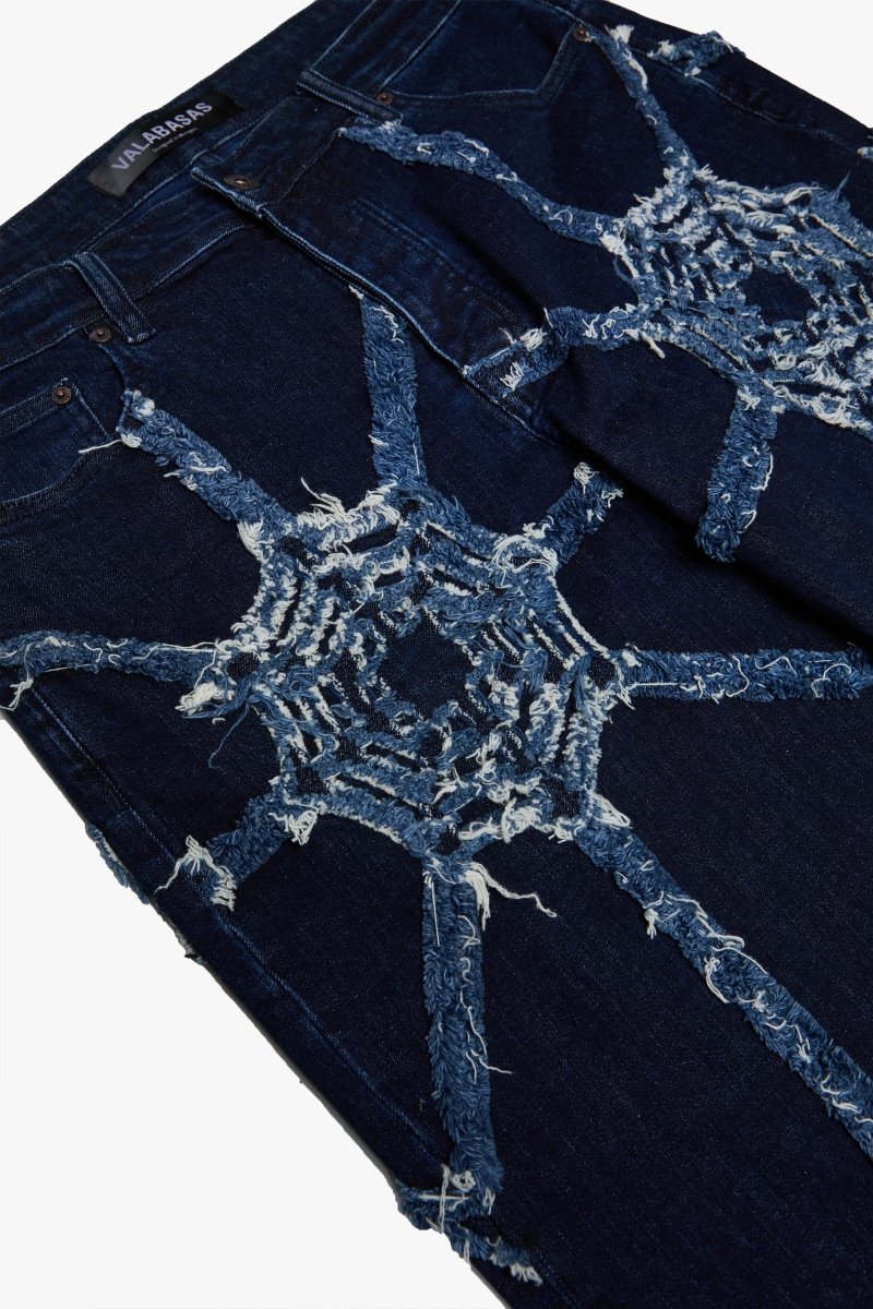 "ARCHANE" BAGGY DENIM JEAN DARK BLUE - Valabasas