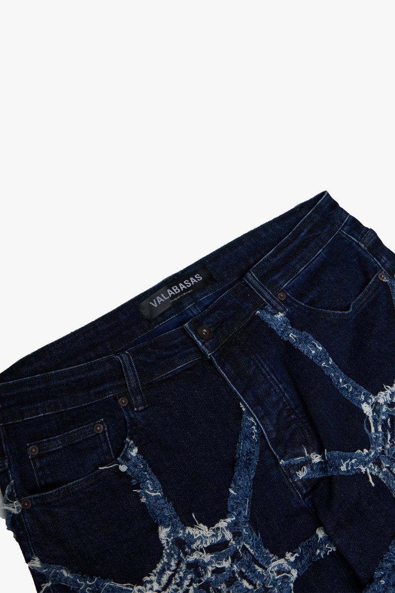 "ARCHANE" BAGGY DENIM JEAN DARK BLUE - Valabasas