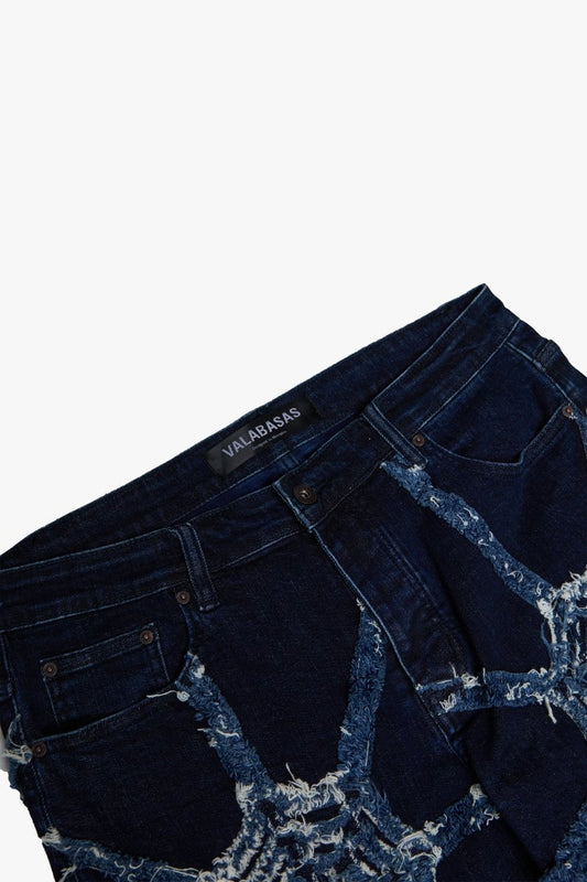 "ARCHANE" BAGGY DENIM JEAN DARK BLUE - Valabasas
