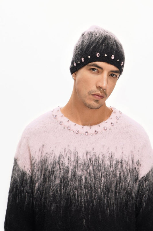 Arranged Black Mohair Crewneck - Valabasas