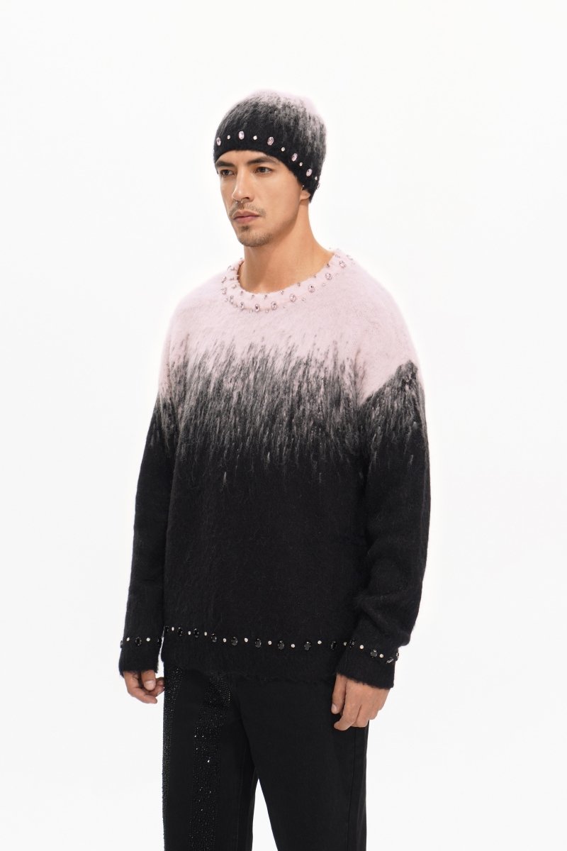 Arranged Black Mohair Crewneck - Valabasas