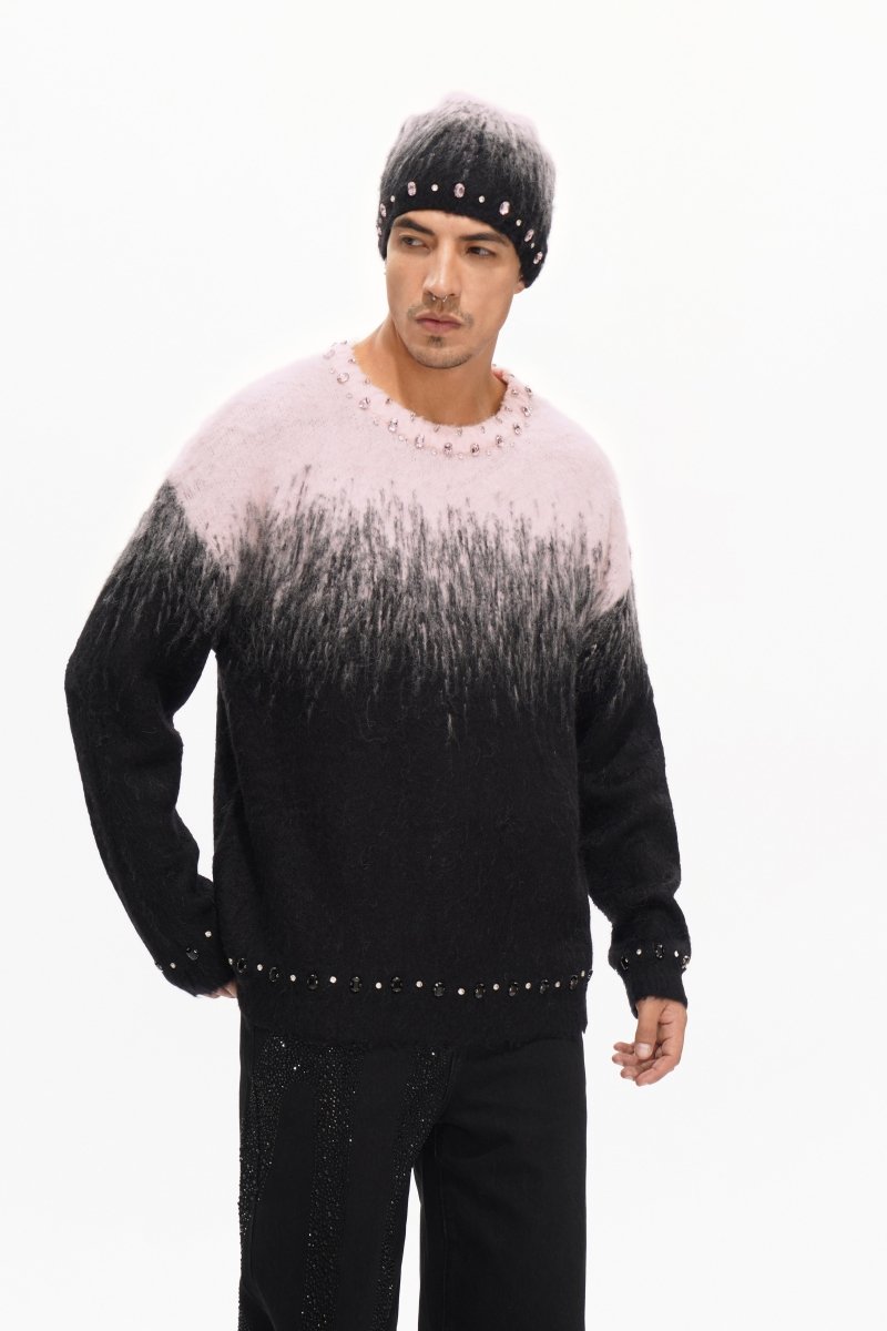 Arranged Black Mohair Crewneck - Valabasas