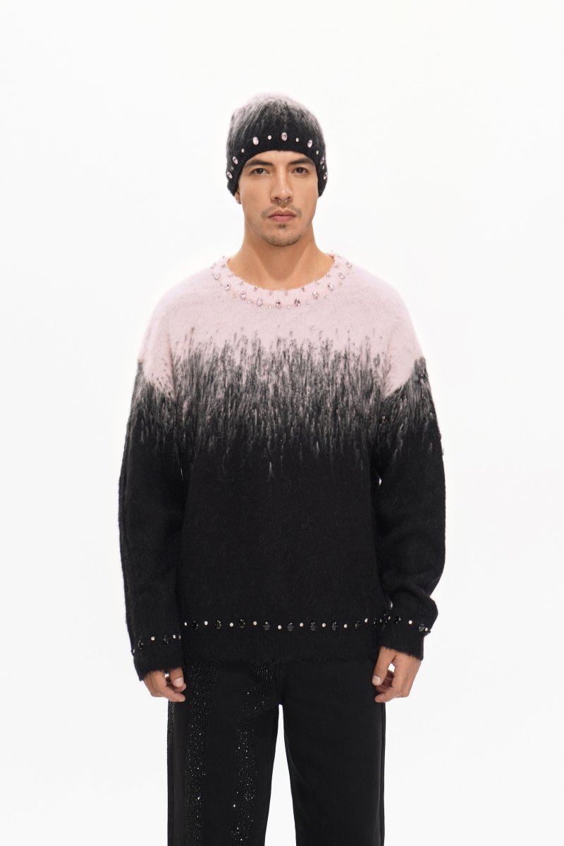 Arranged Black Mohair Crewneck - Valabasas