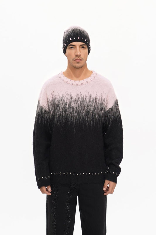 Arranged Black Mohair Crewneck - Valabasas