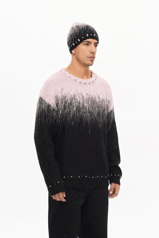Arranged Black Mohair Crewneck - Valabasas