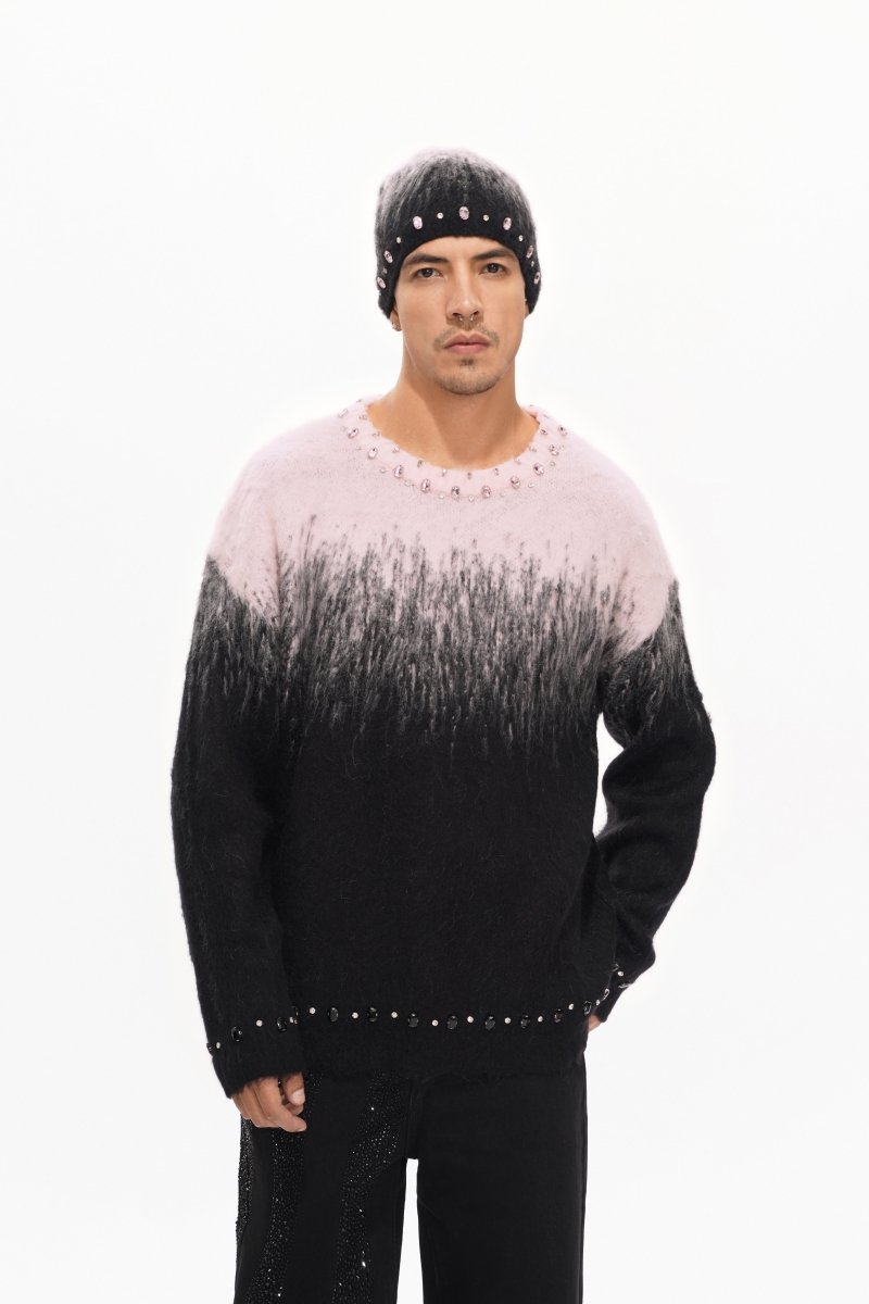 Arranged Black Mohair Crewneck - Valabasas