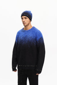 Arranged Blue Mohair Crewneck - Valabasas