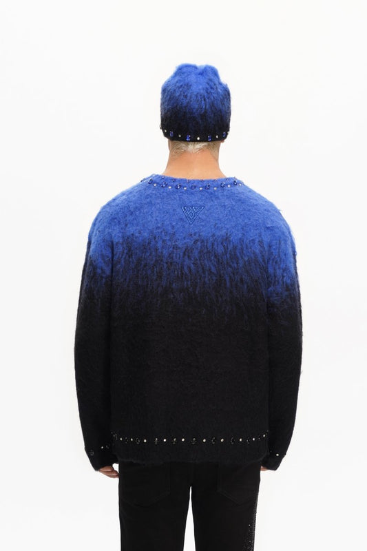 Arranged Blue Mohair Crewneck - Valabasas