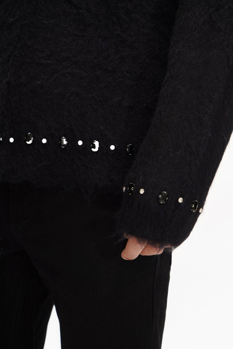 Arranged Blue Mohair Crewneck - Valabasas