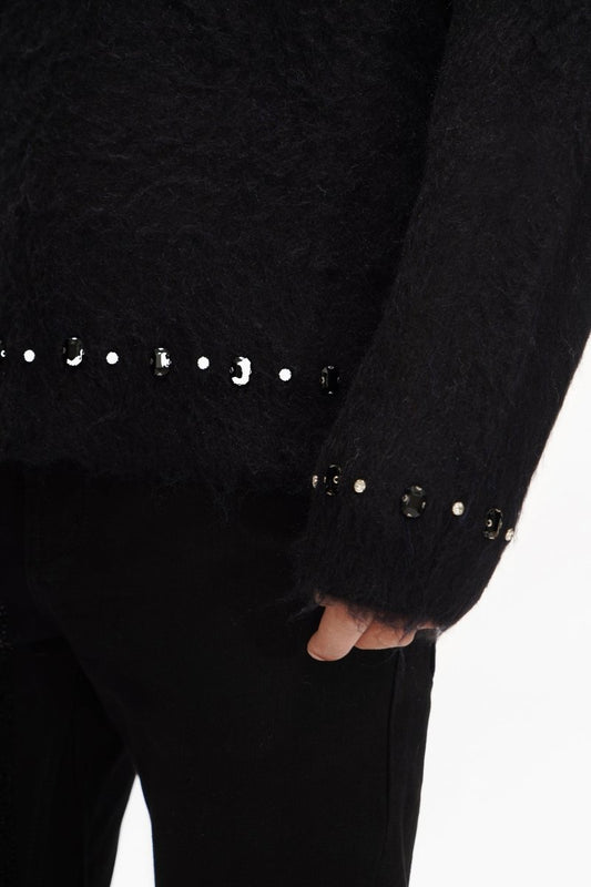 Arranged Blue Mohair Crewneck - Valabasas