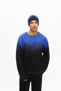 Arranged Blue Mohair Crewneck - Valabasas