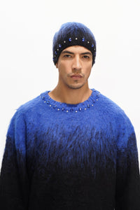 Arranged Blue Mohair Crewneck - Valabasas