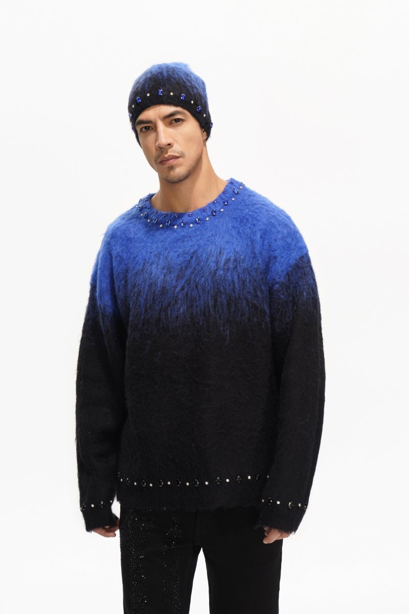 Arranged Blue Mohair Crewneck - Valabasas