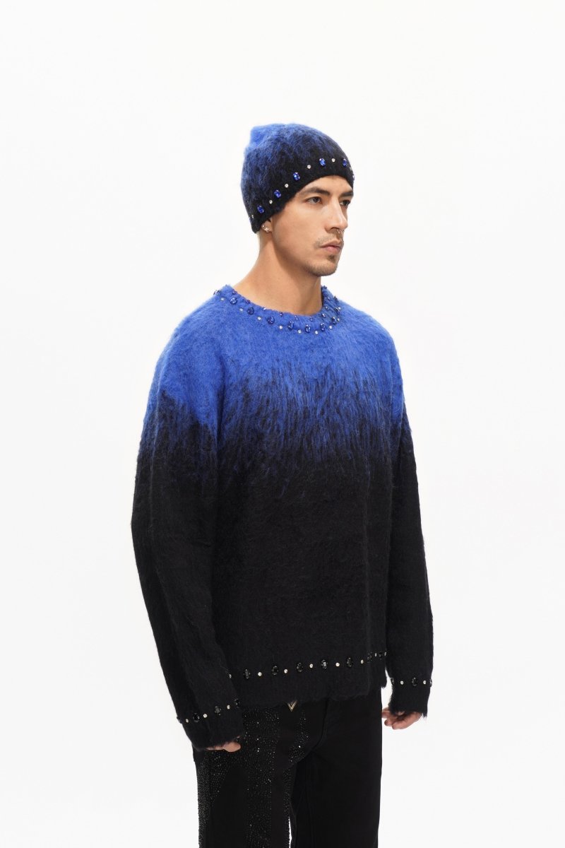 Arranged Blue Mohair Crewneck - Valabasas