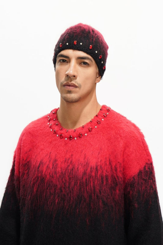 Arranged Red Mohair Crewneck - Valabasas