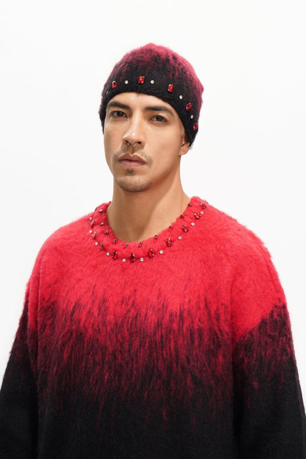 Arranged Red Mohair Crewneck - Valabasas