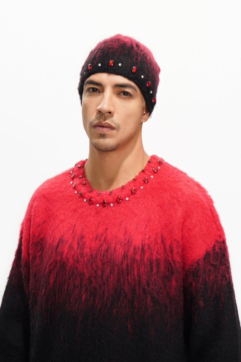 Arranged Red Mohair Crewneck - Valabasas